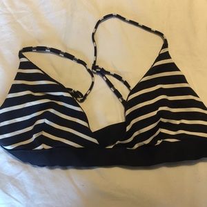 COS striped navy and white triangle bikini top